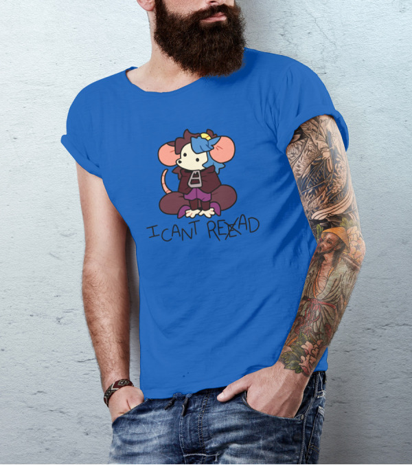 Willowmvp Merch I Can't Reead Mouse Character With Hooded Cloak T-Shirt