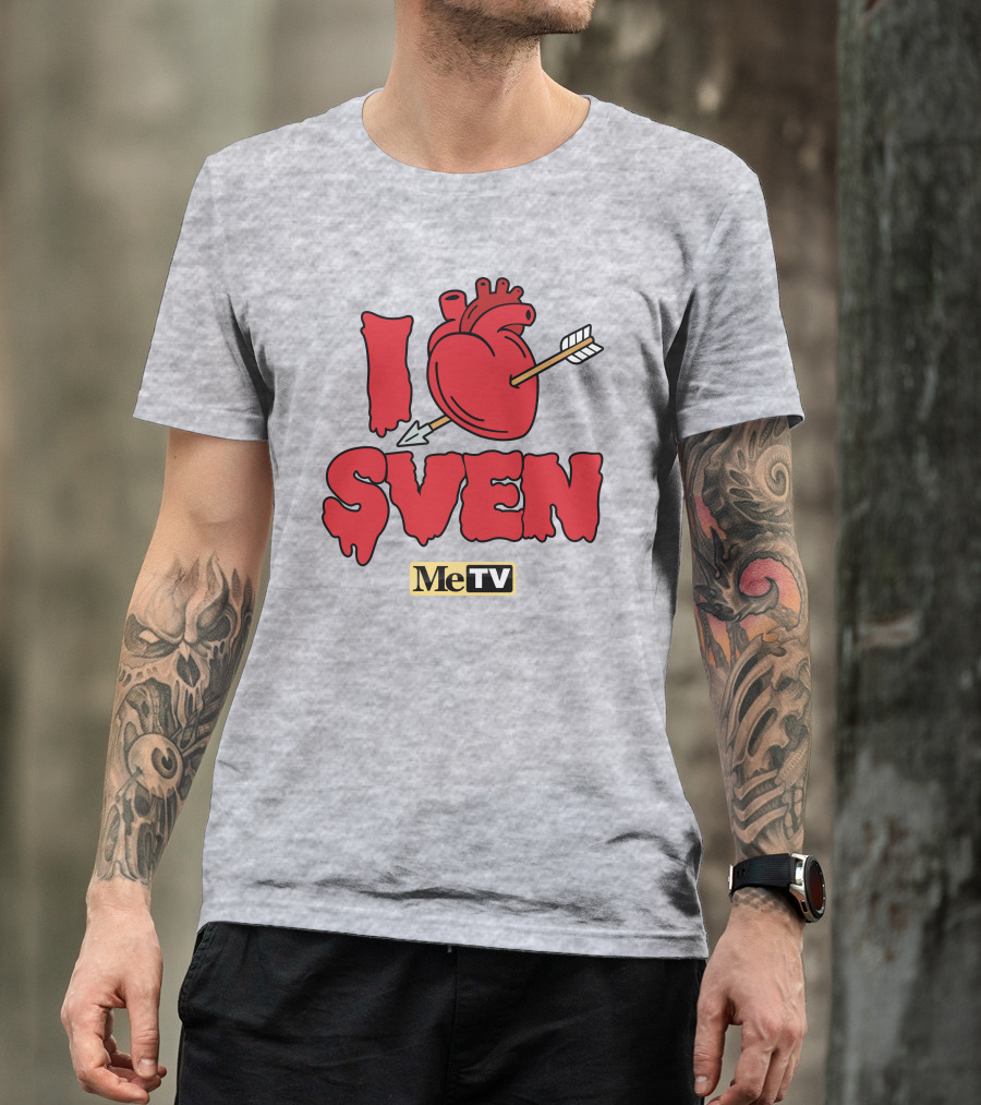 MeTV Store I Heart Sven With Anatomical Heart And Arrow T-Shirt