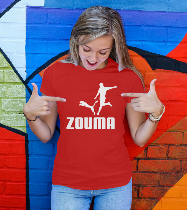 Zouma Player Silhouette With Cat Jumping T-Shirt