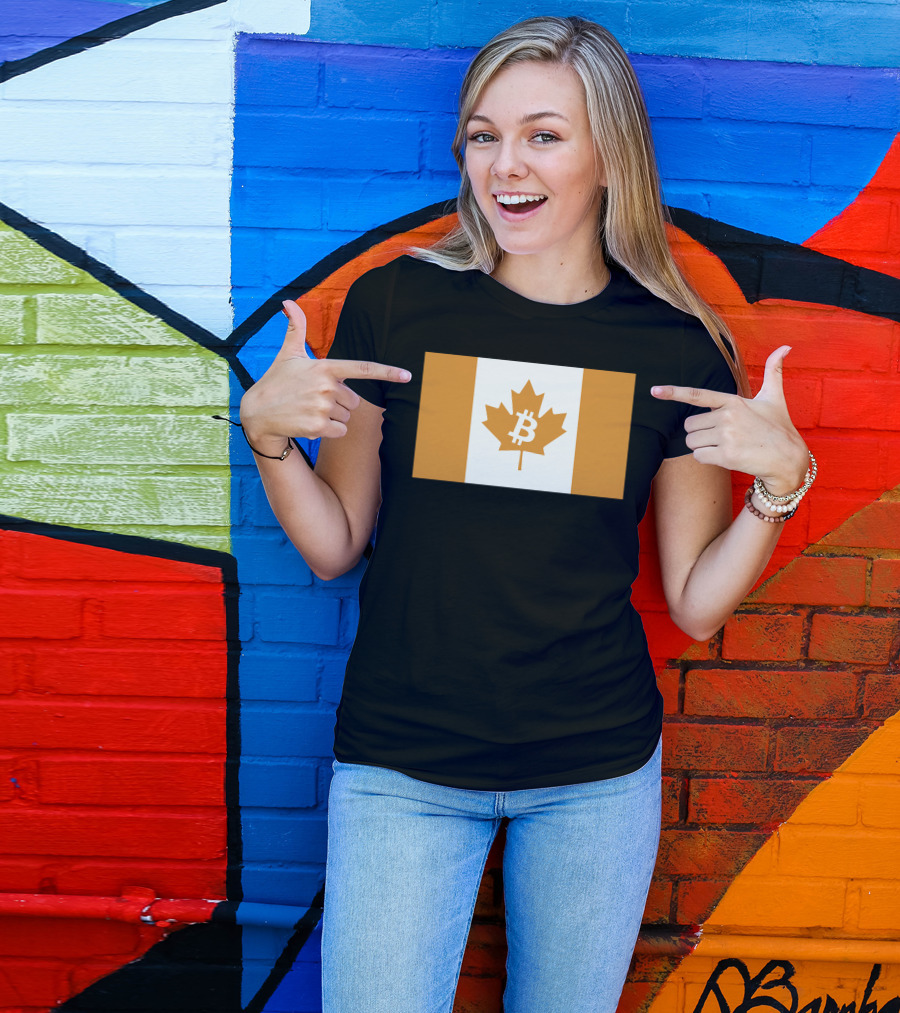 The Best Business Show Merch Bitcoin Canada Maple Leaf Orange Flag T-Shirt