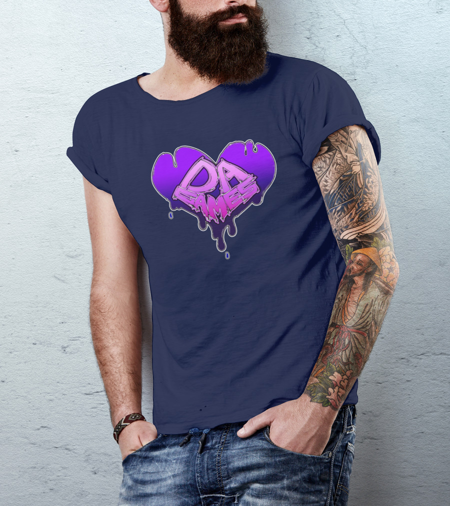 DA Games Purple Heart Valentine's Retro Gamer T-Shirt