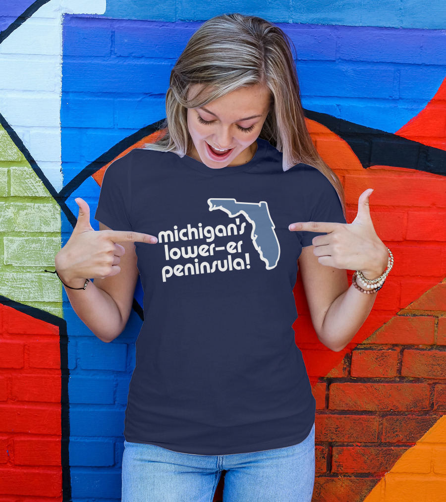 Michigan's Lower-Er Peninsula Mitten State Merch Map T-Shirt