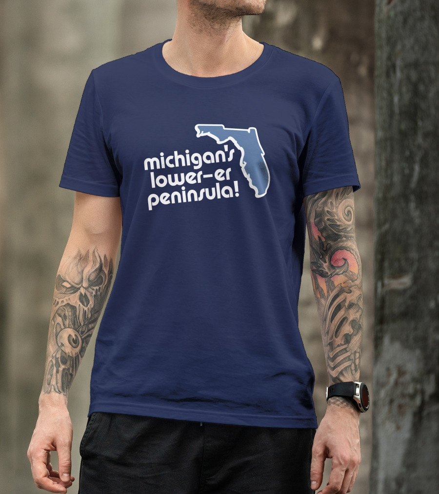 Michigan's Lower-Er Peninsula Mitten State Merch Map T-Shirt