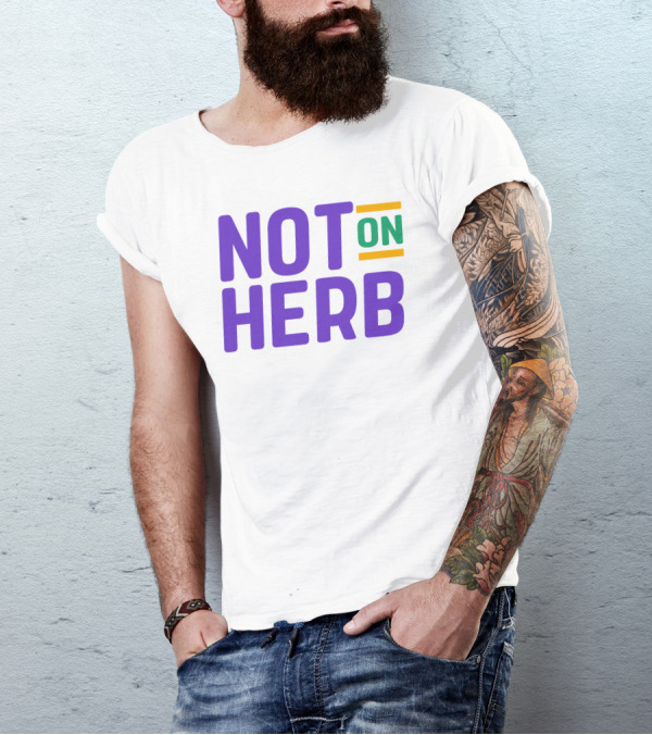 Sharief Ishaq Not On Herb Text In Purple And Green T-Shirt