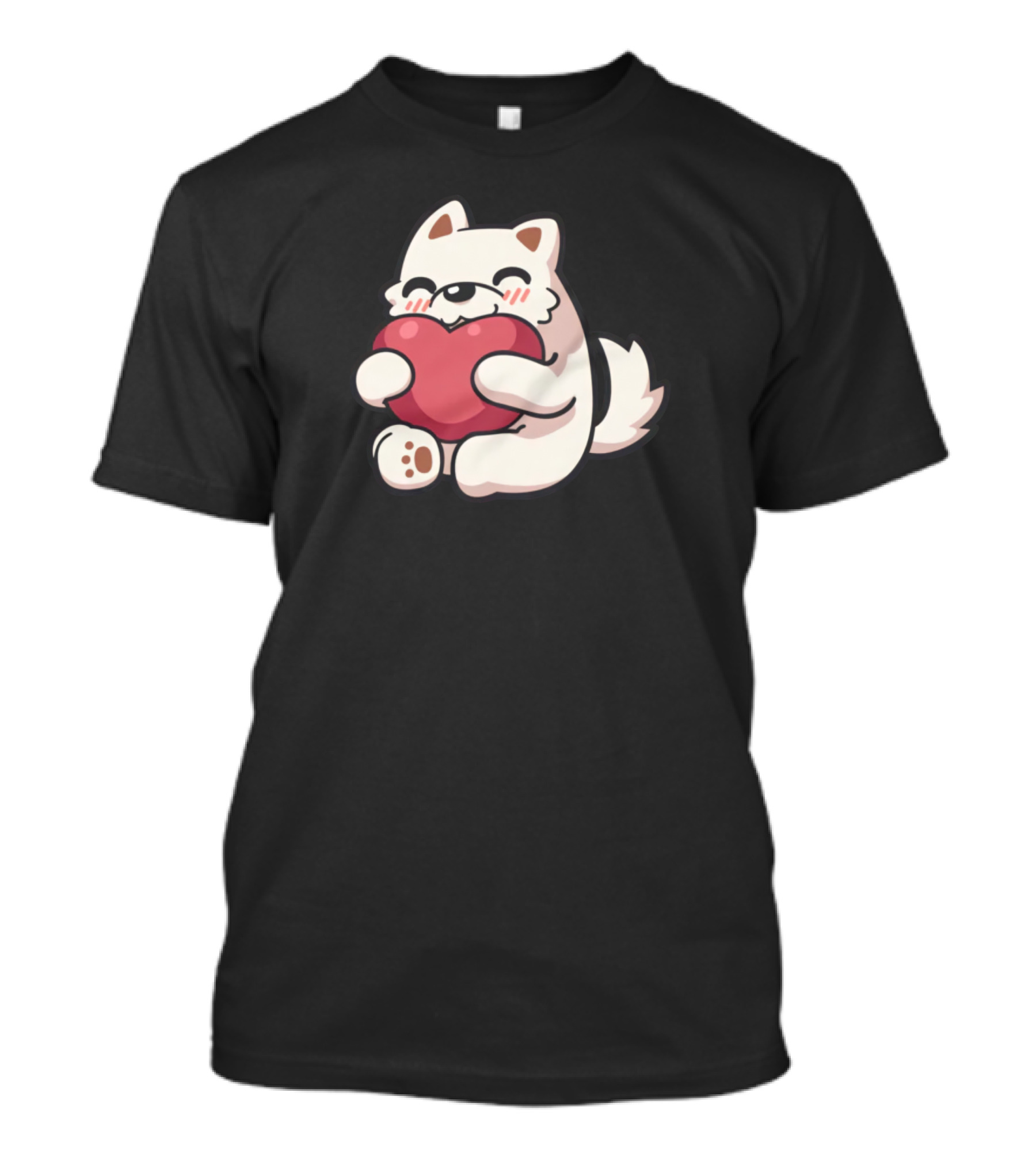 Darkviperau Love Cute Dog Holding Heart T-Shirt