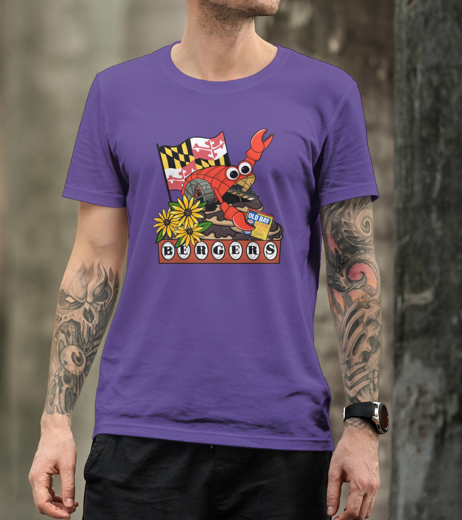 Maryland Flag Crab Bergers Old Bay Seasoning Flowers T-Shirt