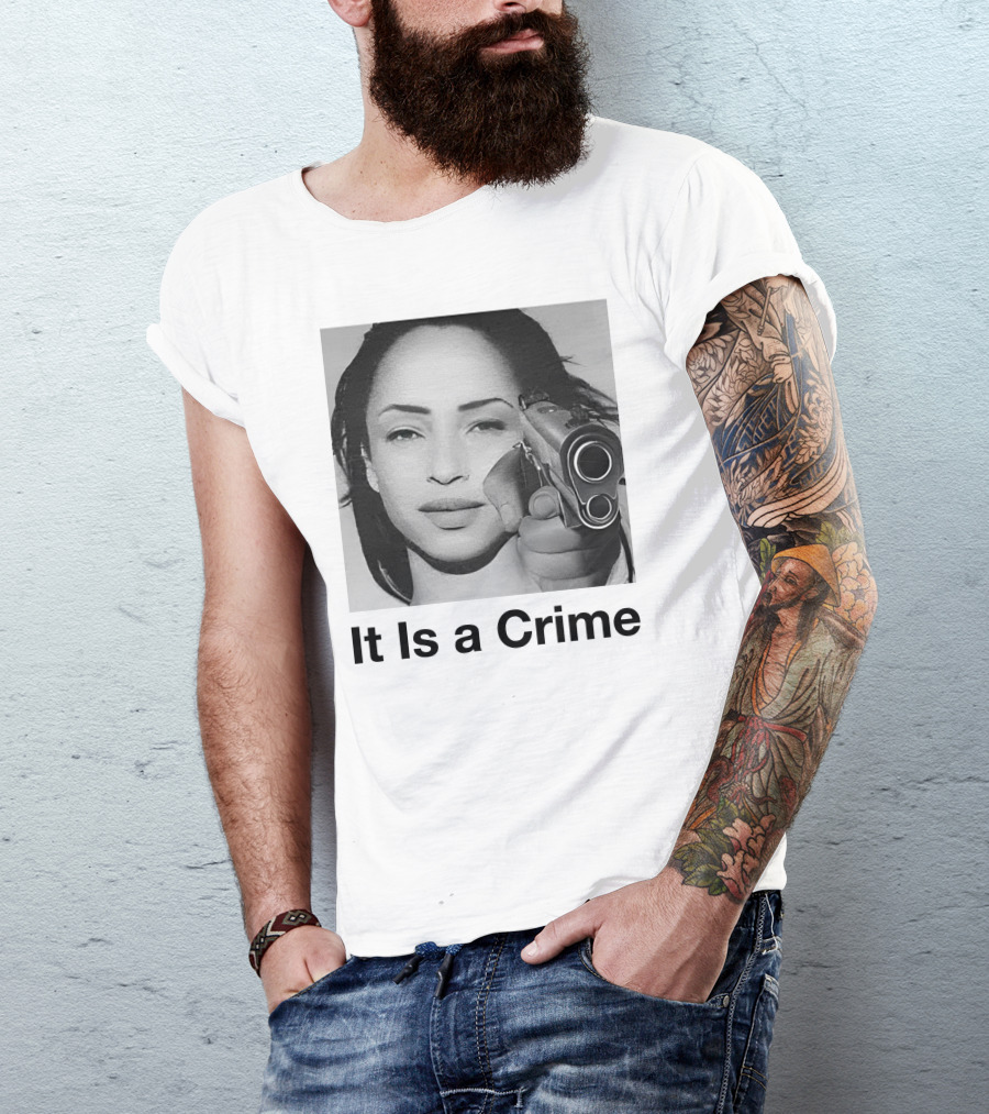 It Is A Crime Portrait Woman Holding Gun T-Shirt