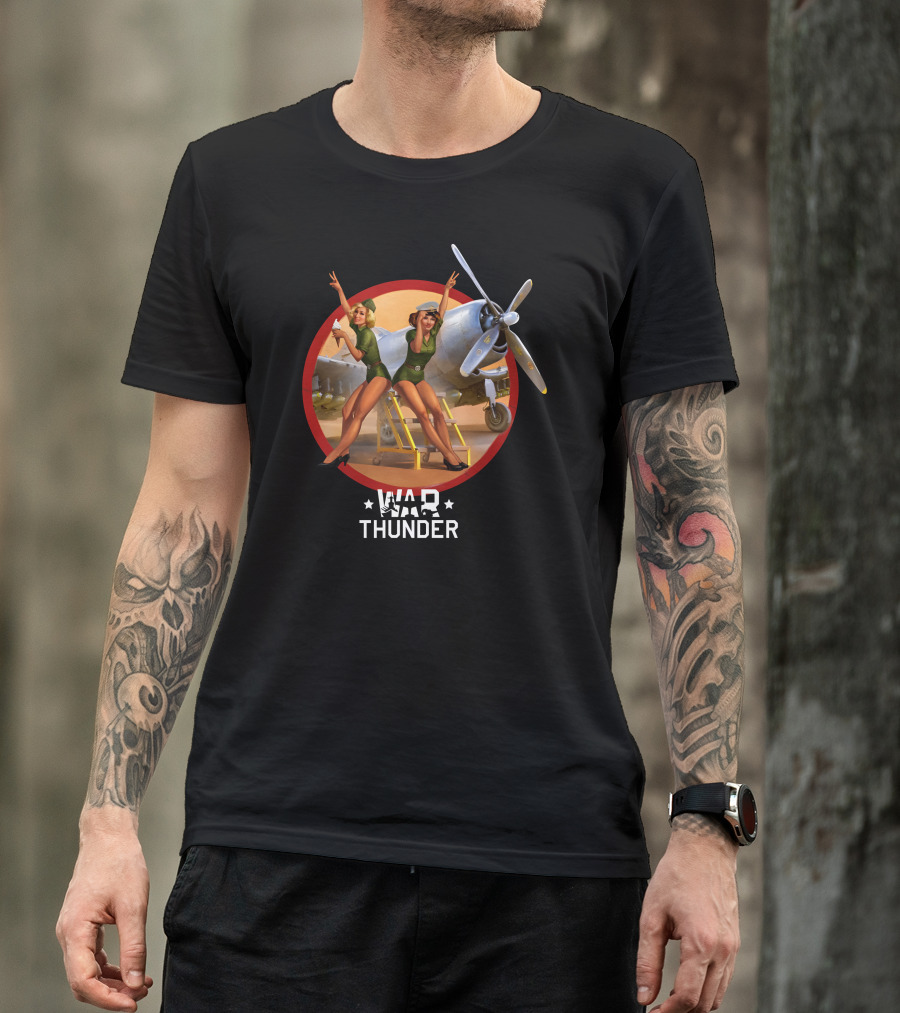 War Thunder 10 Year Anniversary Pin-Up Aircraft Girls T-Shirt