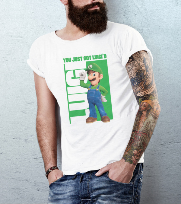You Just Got Luigi'd Luigi Green Overalls L Hat Gaming Character T-Shirt