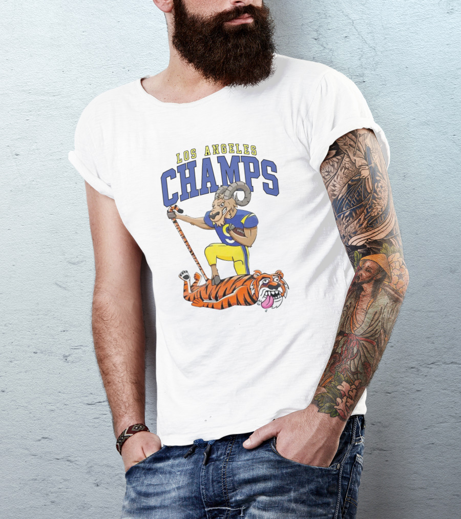 Los Angeles Champs Ram And Tiger Iconic Rivalry T-Shirt