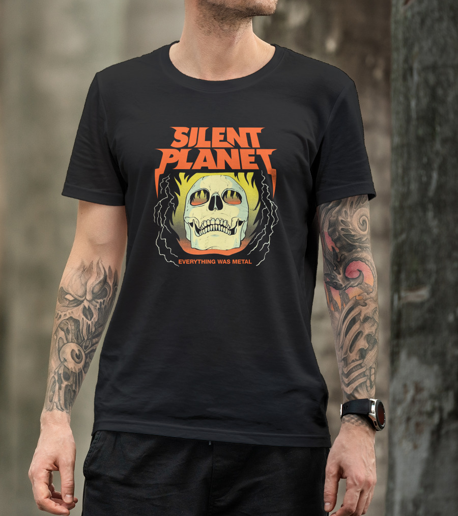 Silent Planet Everything Was Metal Skull Fire T-Shirt