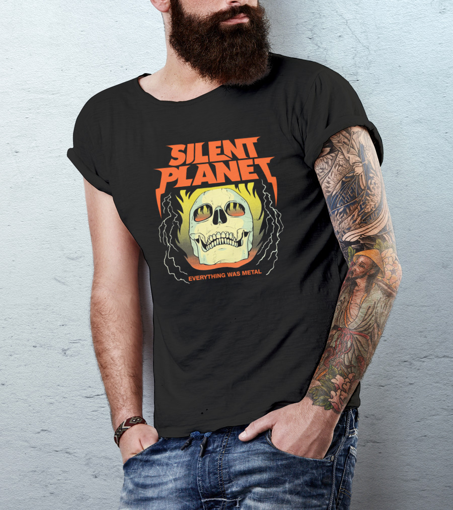 Silent Planet Everything Was Metal Skull Fire T-Shirt