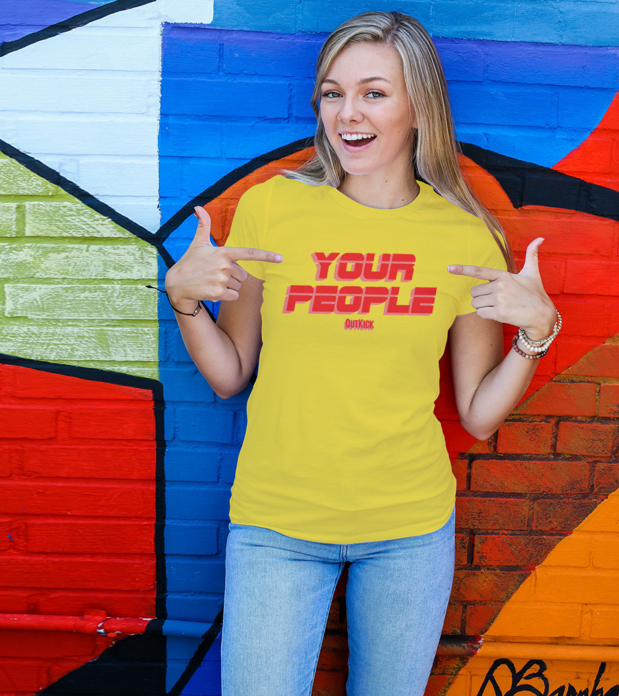 Your People Outkick Red Text T-Shirt