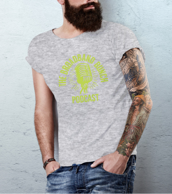 The Broadband Bunch Podcast Microphone T-Shirt