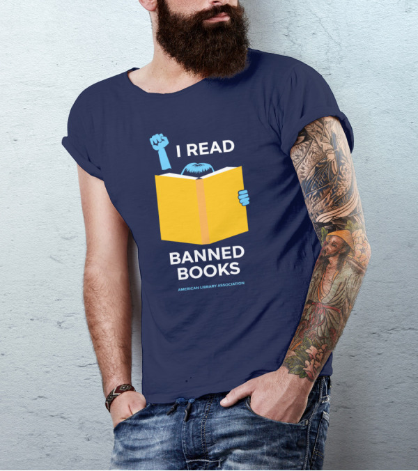 I Read Banned Books Yellow Book Fist American Library Association T-Shirt
