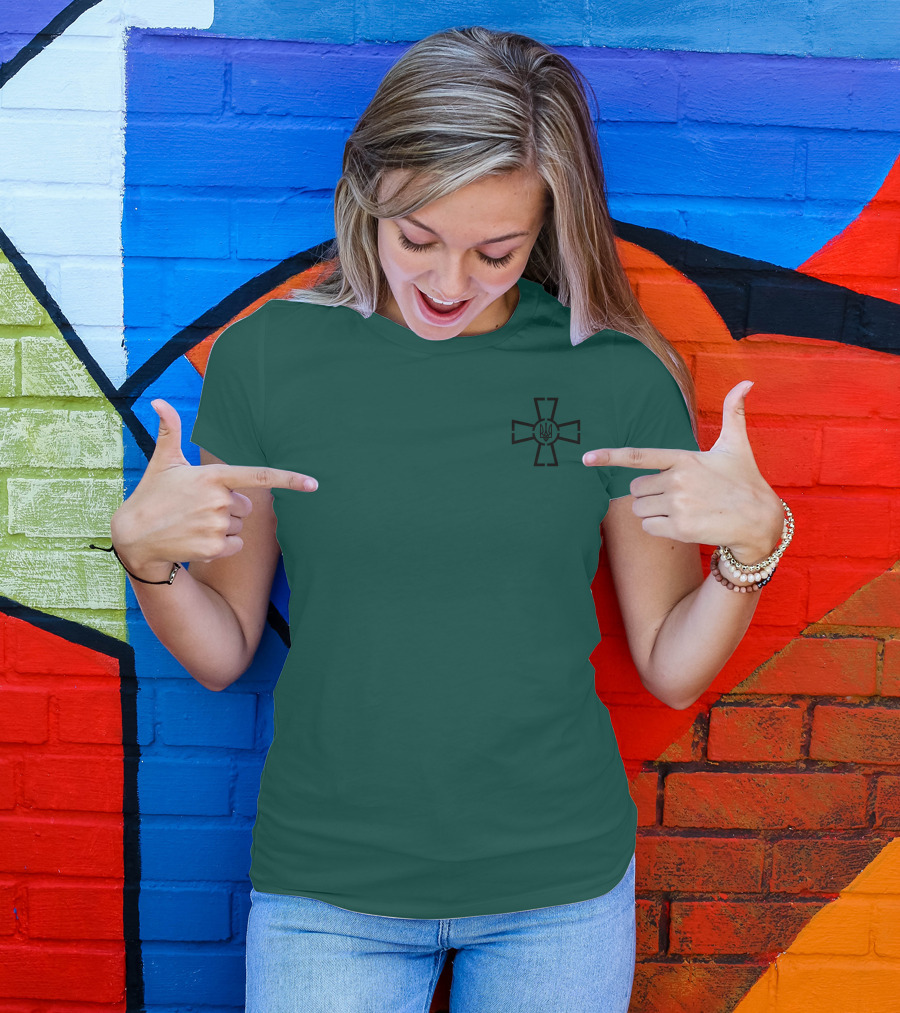 Zelenskyy Ukrainian Air Force Emblem Design With Cross And Tryzub T-Shirt