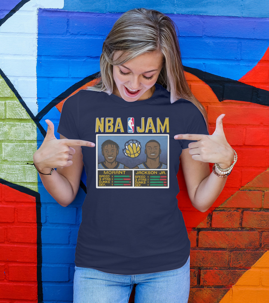 NBA Jam Morant Jackson Jr Player Stats Molly Morrison T-Shirt