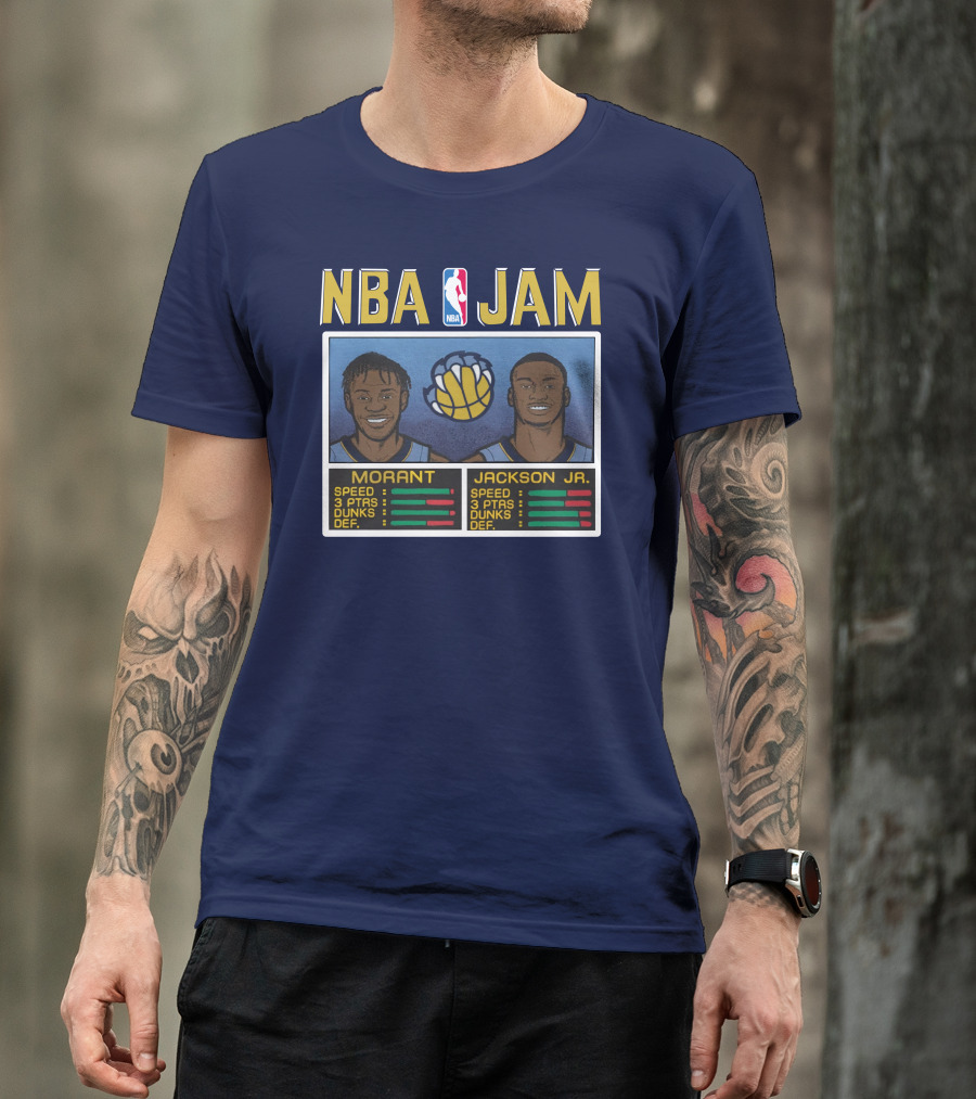 NBA Jam Morant Jackson Jr Player Stats Molly Morrison T-Shirt