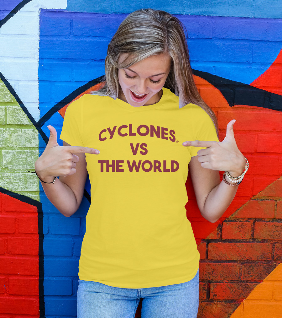 Cyclone Fanatic Shop Cyclones Vs The World Bold Yellow T-Shirt