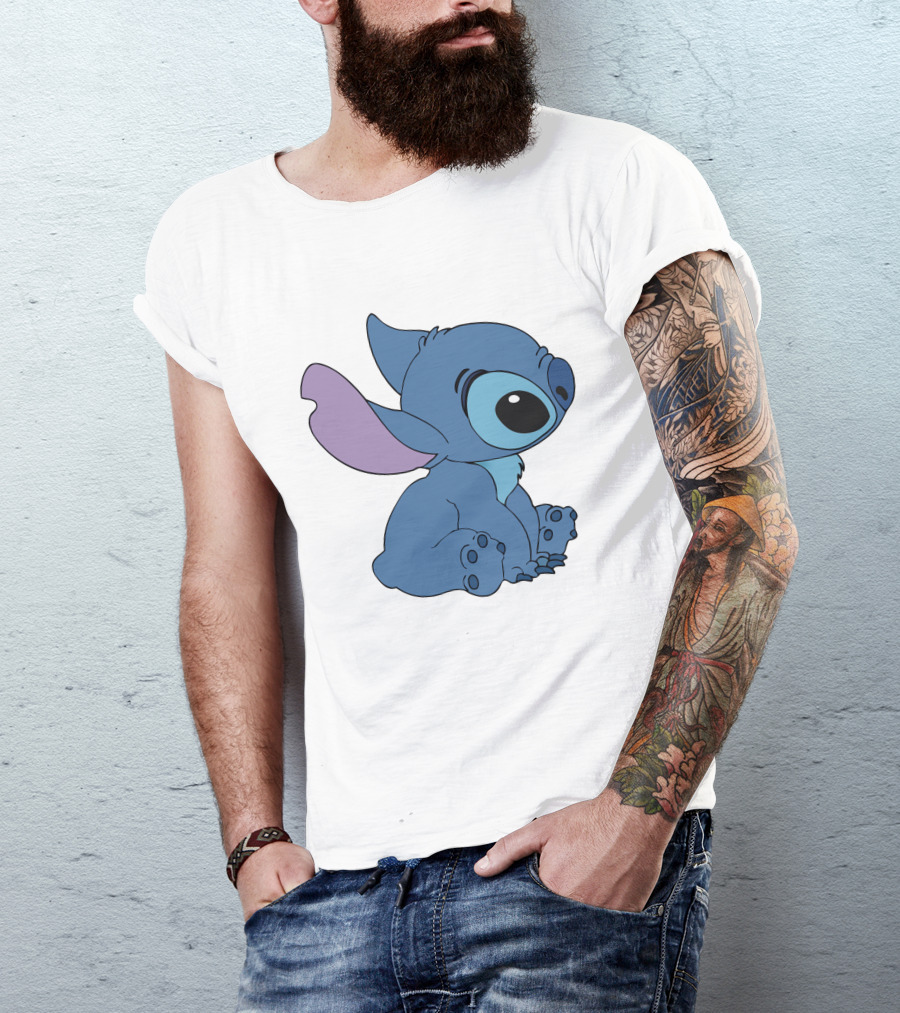 Stitch 1 Cute Cartoon Character Sitting Disney T-Shirt