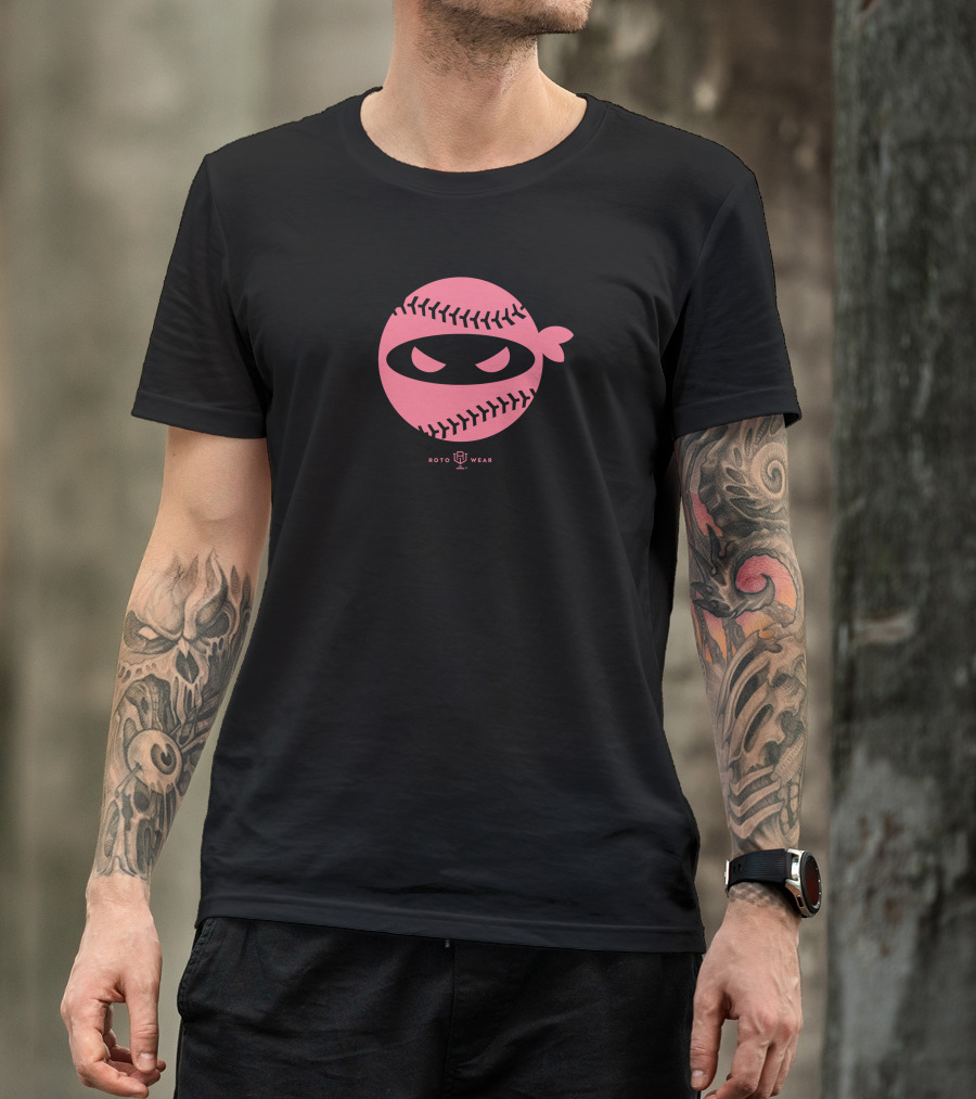 Roto Wear Pitching Ninja Emily's Fight Edition Pink Baseball Ninja T-Shirt