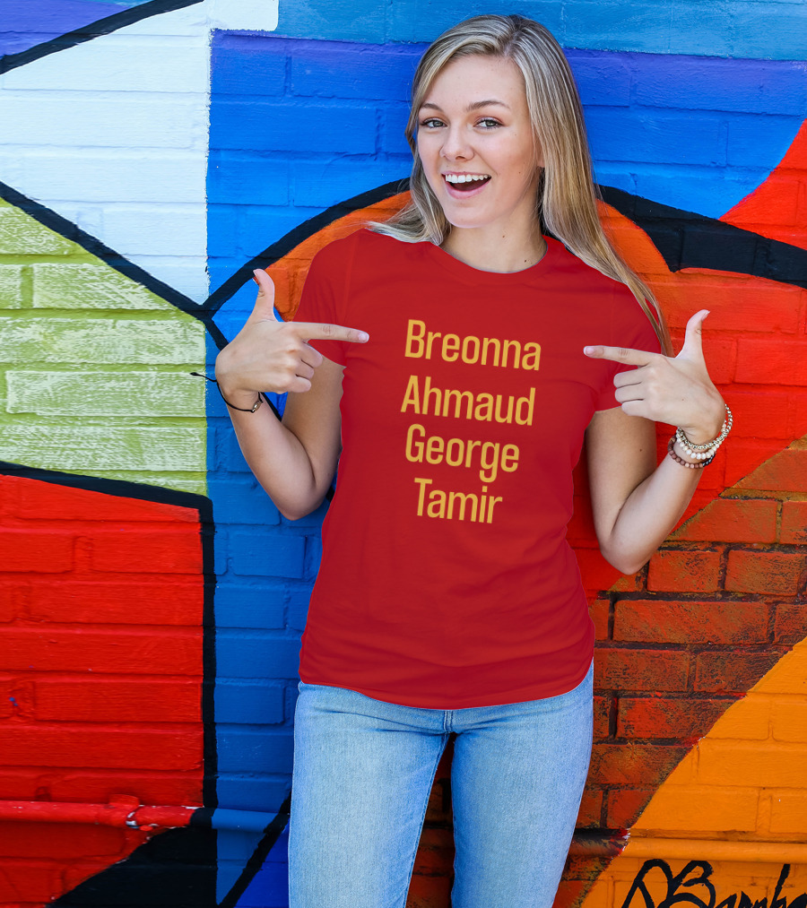 Breonna Ahmaud George Tamir Red Background T-Shirt