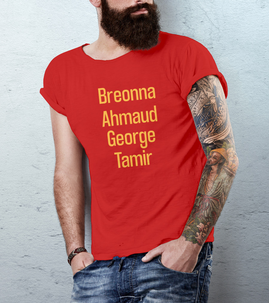 Breonna Ahmaud George Tamir Red Background T-Shirt