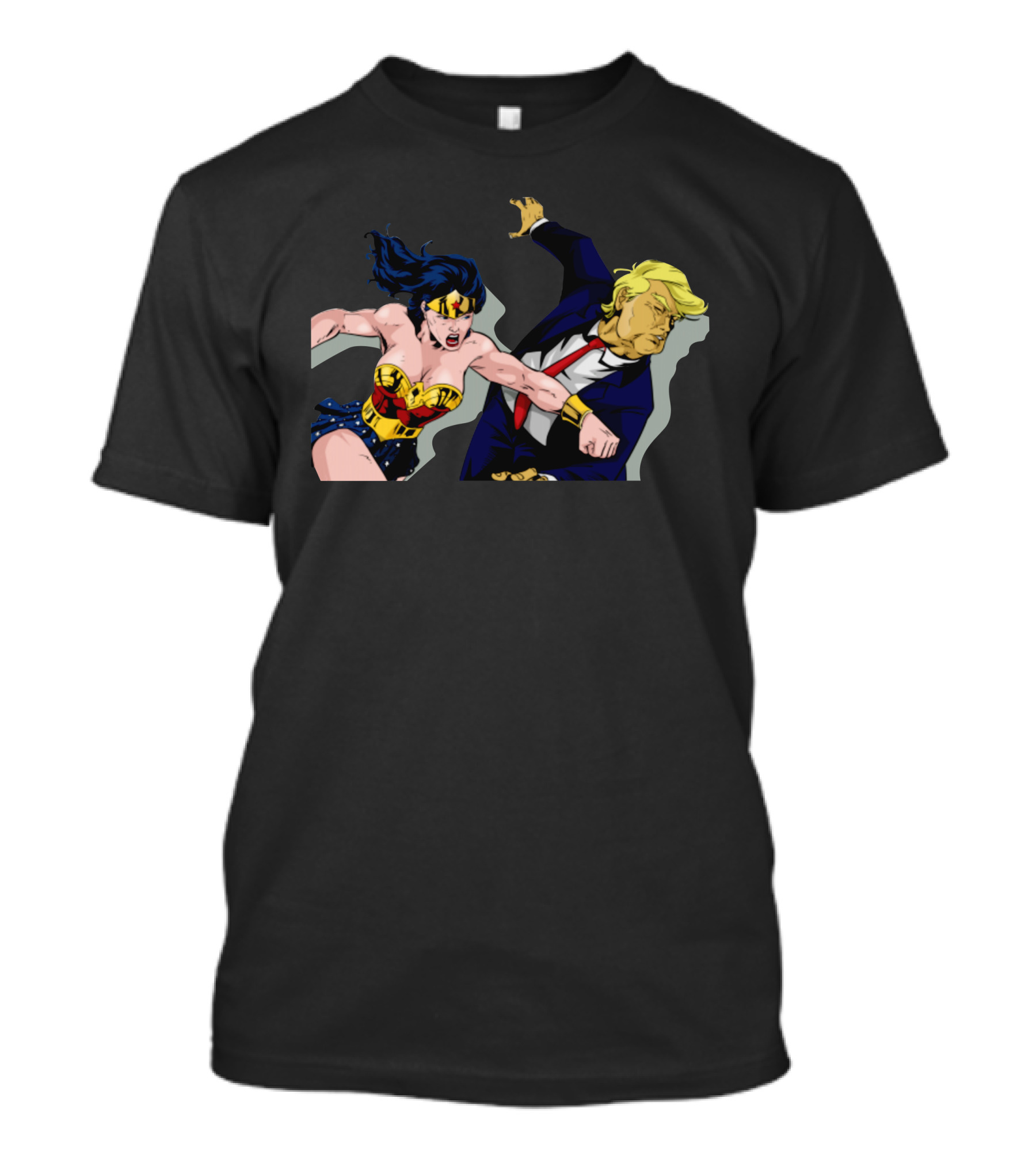 Wonder Woman Punching Trump Comic Style Clash T-Shirt