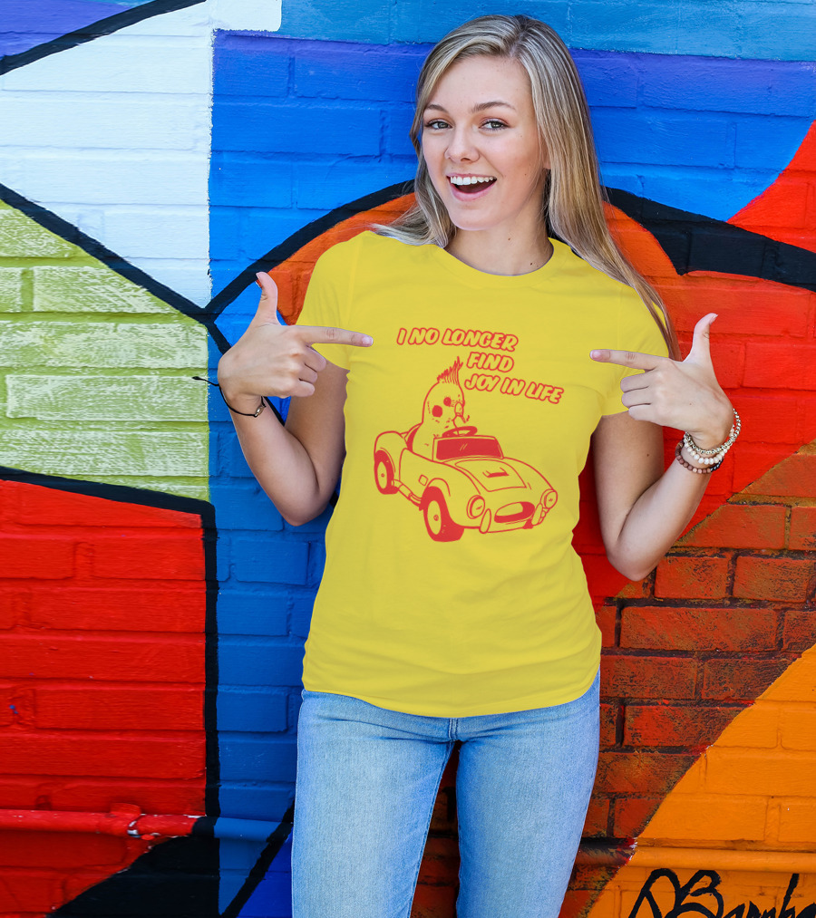 I No Longer Find Joy In Life With Driving Bird In Car T-Shirt