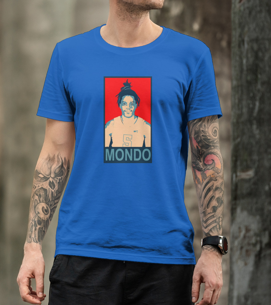 Armando Bacot Mondo Number 5 Red And Blue T-Shirt
