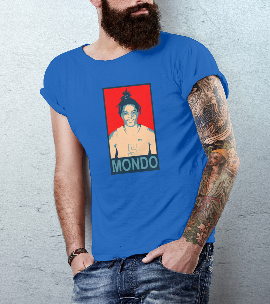 Armando Bacot Mondo Number 5 Red And Blue T-Shirt