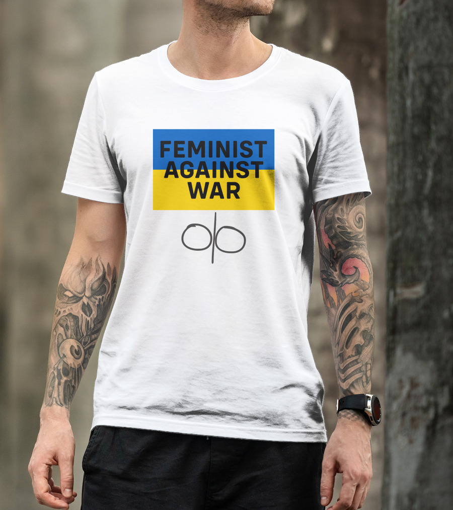 Feminist Against War Ukraine Colors T-Shirt