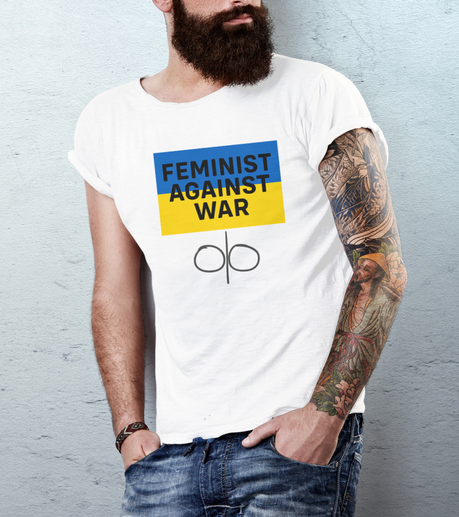 Feminist Against War Ukraine Colors T-Shirt