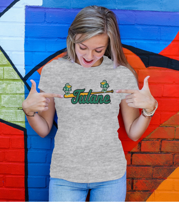 Tulane Green Wave Baseball Bat Birds T-Shirt