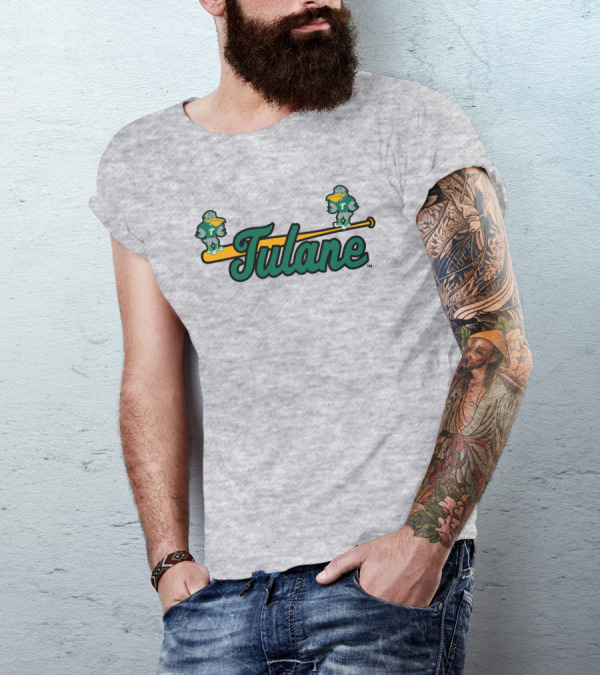 Tulane Green Wave Baseball Bat Birds T-Shirt