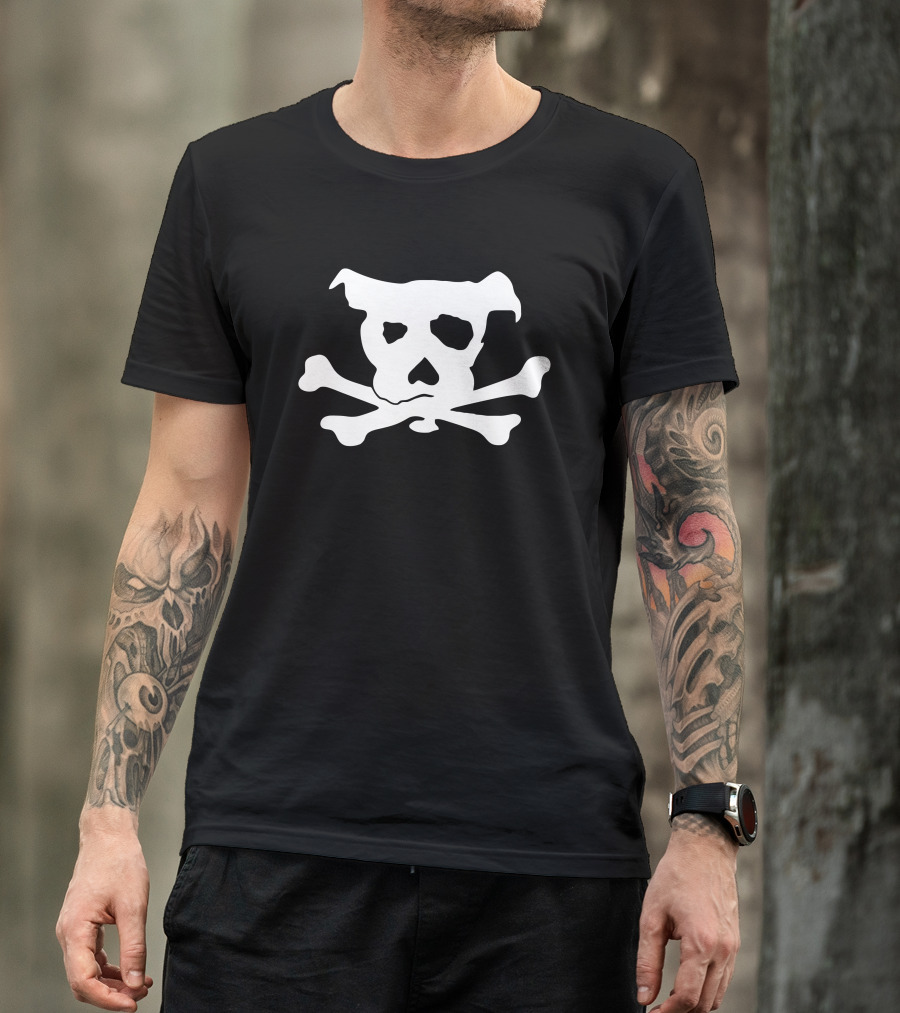 Pirate Dog Skull And Crossbones T-Shirt