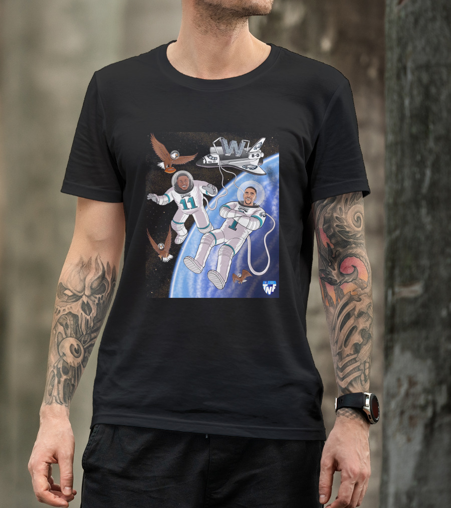 Aj Brown Flying High Baby Eagles TNF 8-0 Space Victory T-Shirt