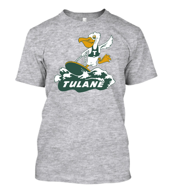 Tulane Vintage Surfing Pelican Riding Waves T-Shirt
