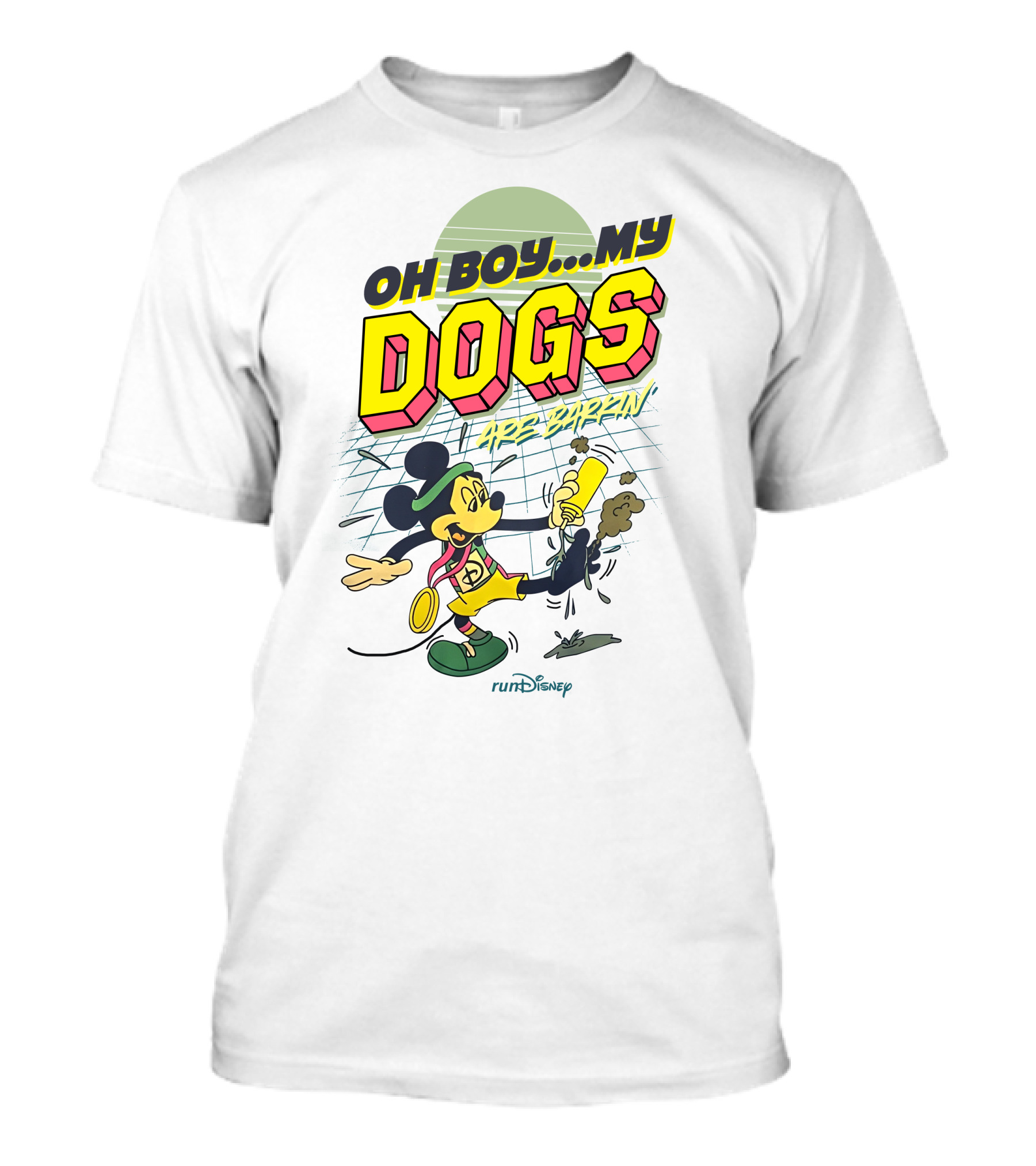 Oh Boy My Dogs Are Barkin RunDisney Mickey Mouse Retro 80s T-Shirt