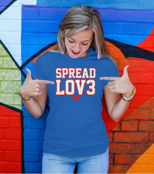 Spread Lov3 Buffalo Red Outline With Buffalo T-Shirt