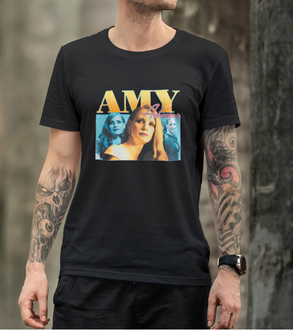 AMY Adams Multicolor Portrait Montage With Retro Script T-Shirt