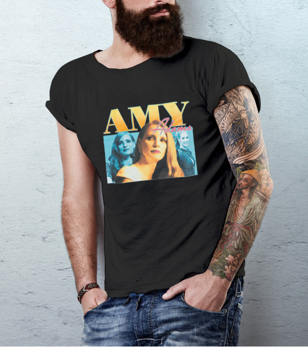 AMY Adams Multicolor Portrait Montage With Retro Script T-Shirt