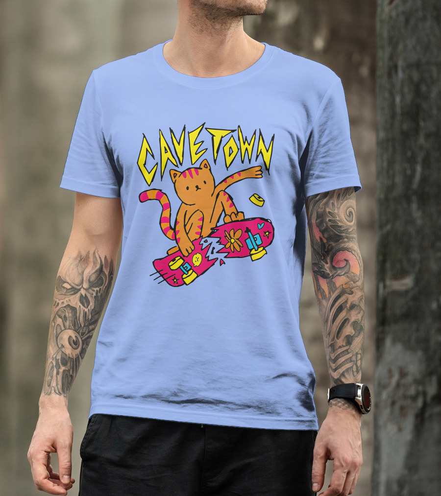 Cavetown Cat Skateboard Fun T-Shirt