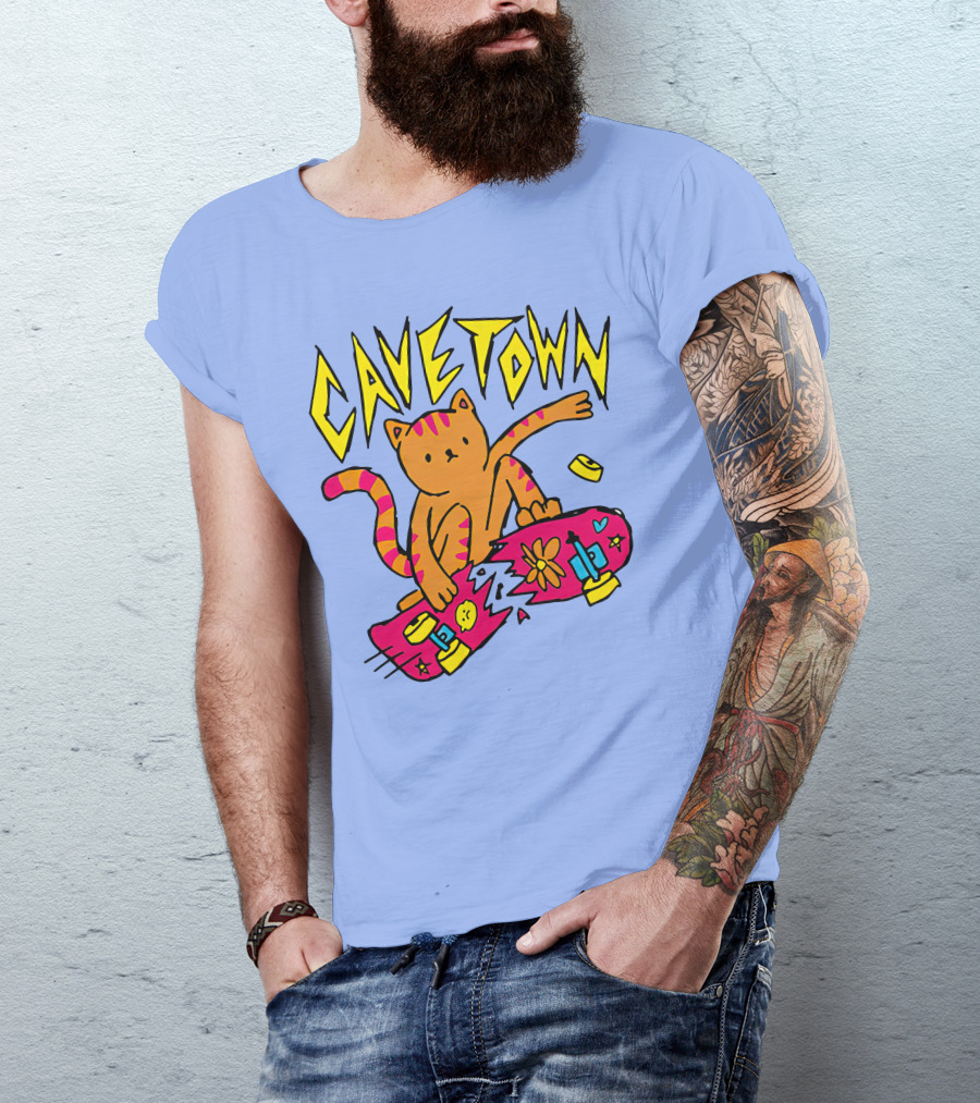 Cavetown Cat Skateboard Fun T-Shirt