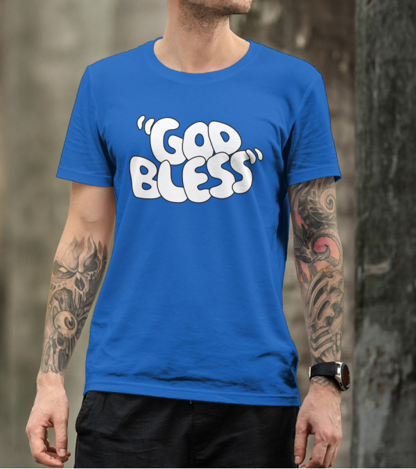 Sal Vulcano God Bless Text Merchandise T-Shirt