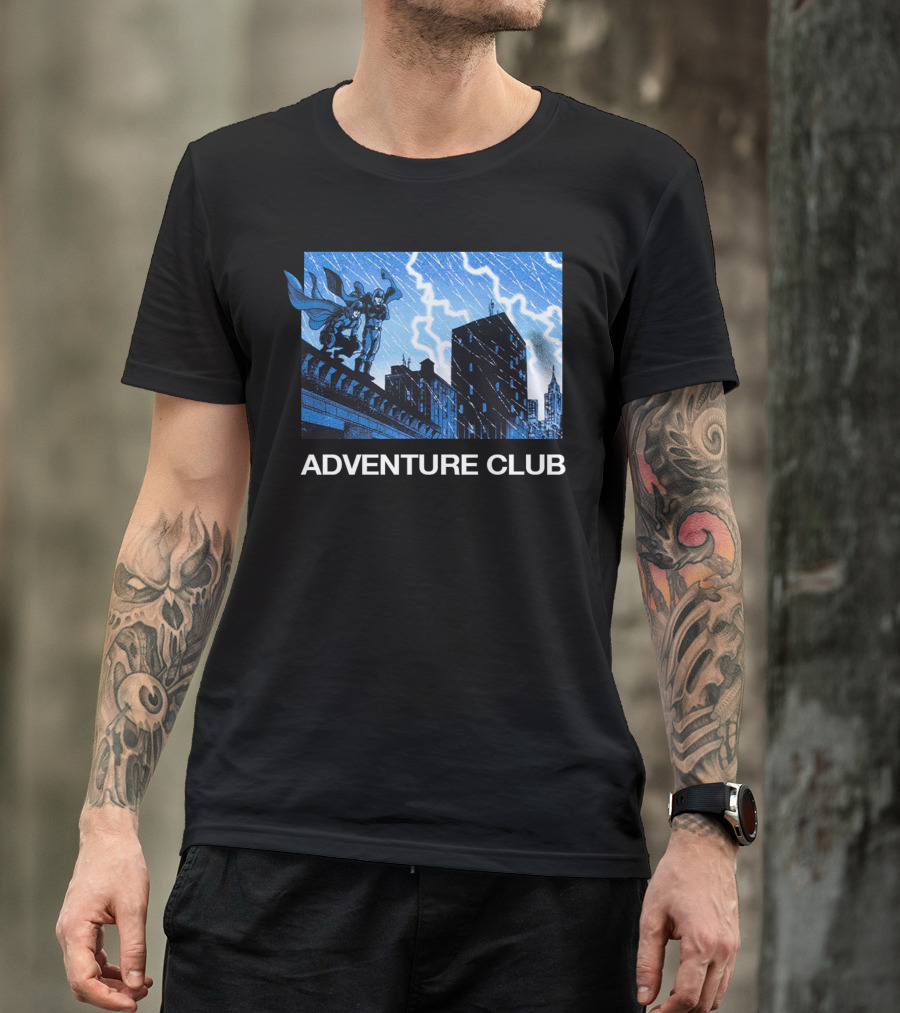 ADVENTURE CLUB Cityscape Superhero Lightning Scene T-Shirt