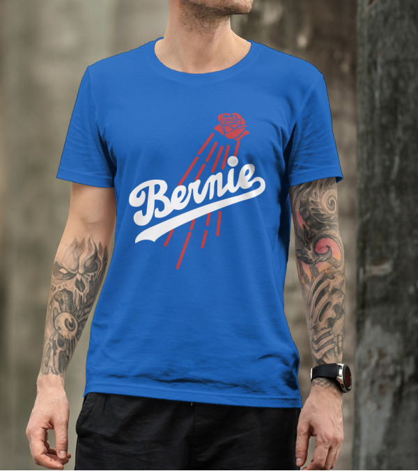 Bernie Sanders Dodgers Logo Rose T-Shirt