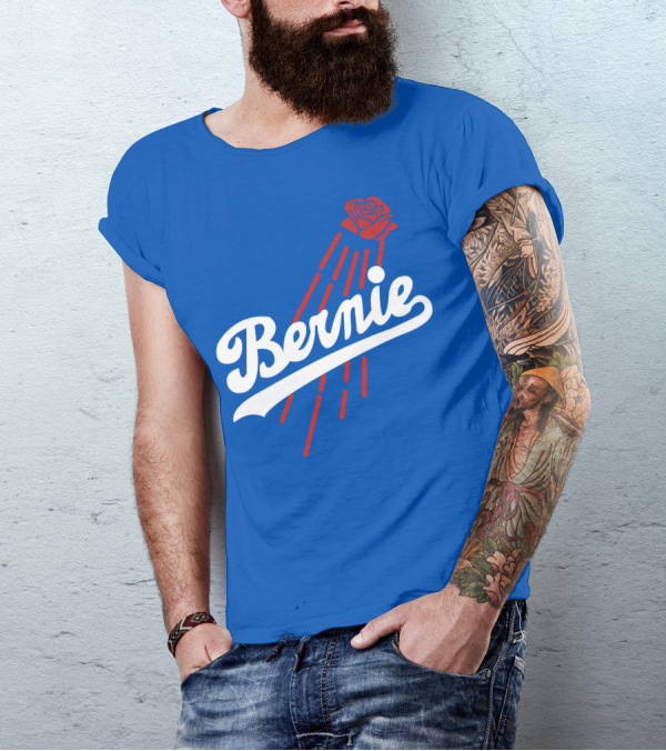 Bernie Sanders Dodgers Logo Rose T-Shirt