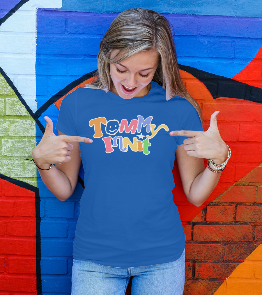 TommyInnit Colorful Text Design With Smiley Face And Star T-Shirt