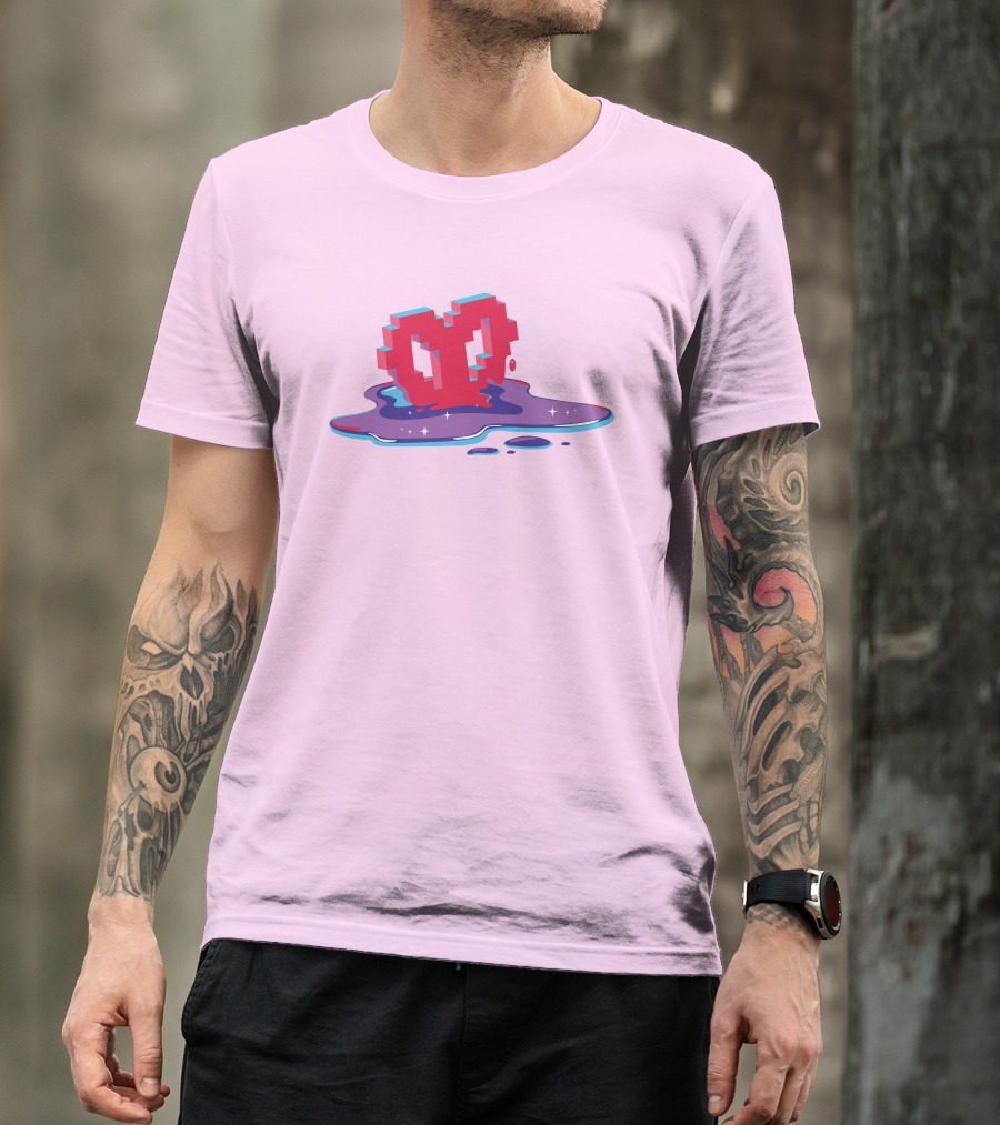 Heart Pixel Art Melting Design Philza Merch T-Shirt